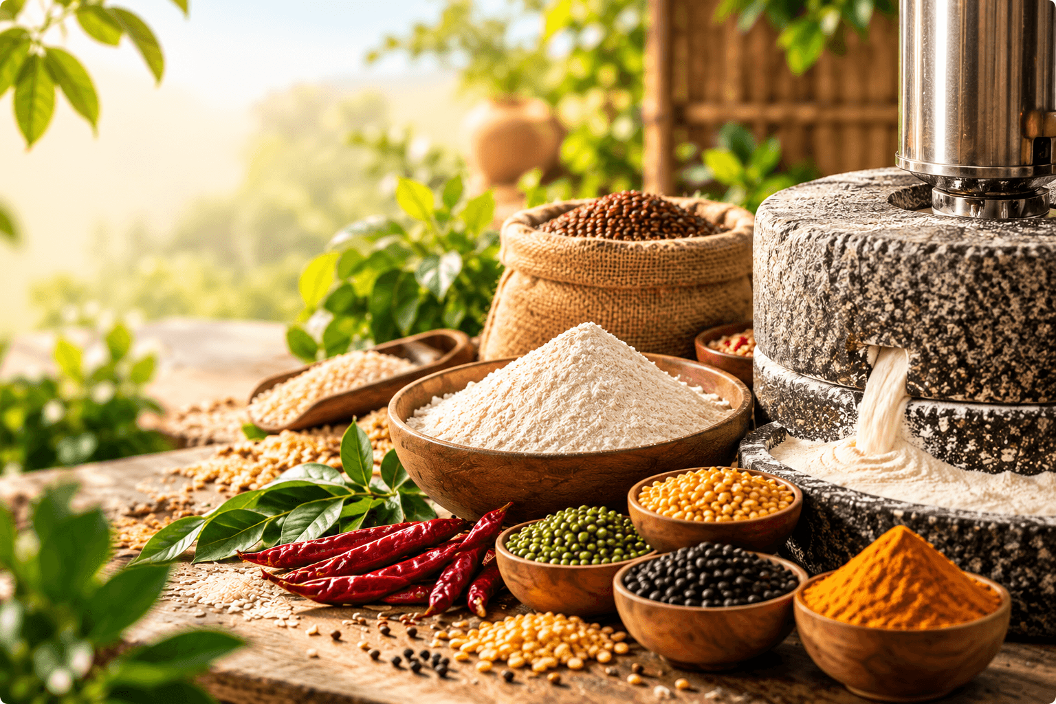 Freshly ground food ingredients prepared for FreshGrind customers